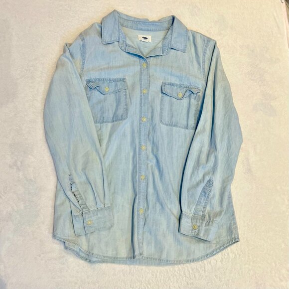 Old Navy, Denim-style Button Down, Size M - Picture 3 of 11